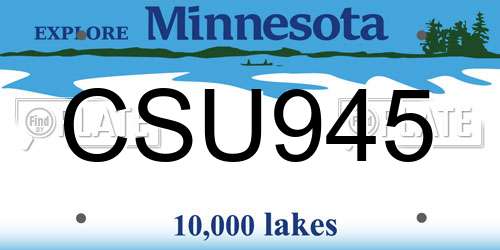 CSU945 Minnesota License Plate