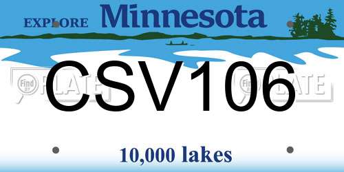 CSV106 Minnesota License Plate
