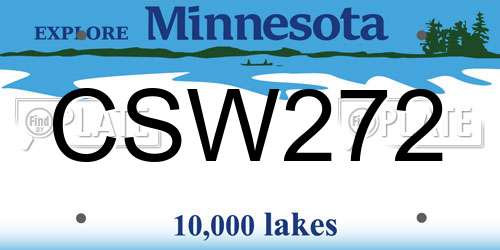 CSW272 Minnesota License Plate