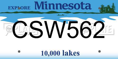 CSW562 Minnesota License Plate