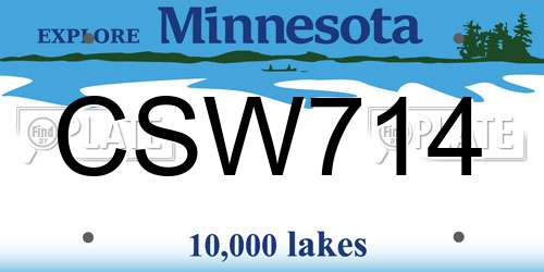 CSW714 Minnesota License Plate