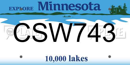 CSW743 Minnesota License Plate