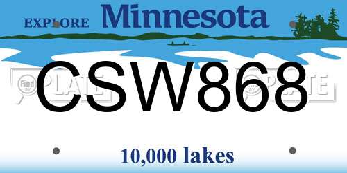 CSW868 Minnesota License Plate