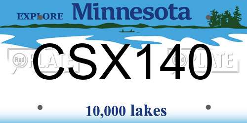 CSX140 Minnesota License Plate