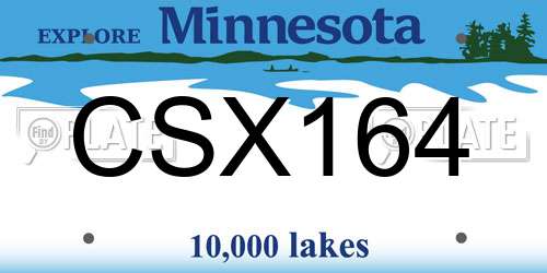 CSX164 Minnesota License Plate