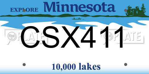 CSX411 Minnesota License Plate