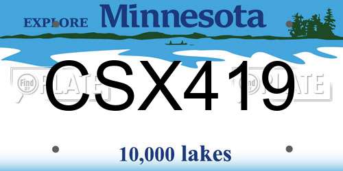 CSX419 Minnesota License Plate