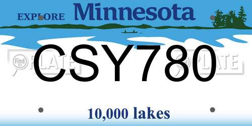 CSY780 Minnesota License Plate