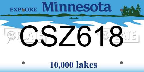 CSZ618 Minnesota License Plate