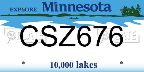 CSZ676 Minnesota License Plate