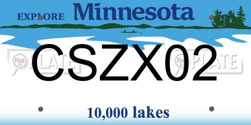CSZX02 Minnesota License Plate