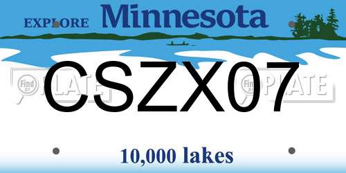 CSZX07 Minnesota License Plate