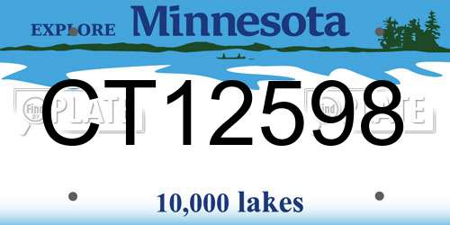 CT12598 Minnesota License Plate