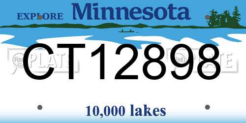 CT12898 Minnesota License Plate