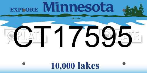 CT17595 Minnesota License Plate