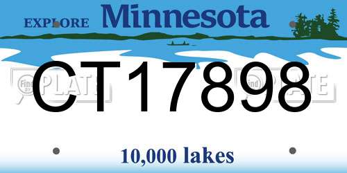 CT17898 Minnesota License Plate