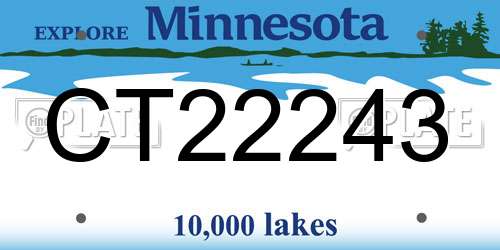 CT22243 Minnesota License Plate