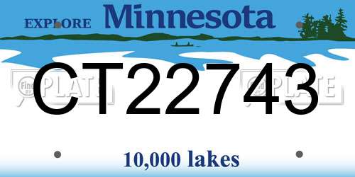CT22743 Minnesota License Plate