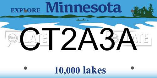 CT2A3A Minnesota License Plate