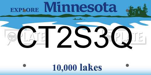CT2S3Q Minnesota License Plate