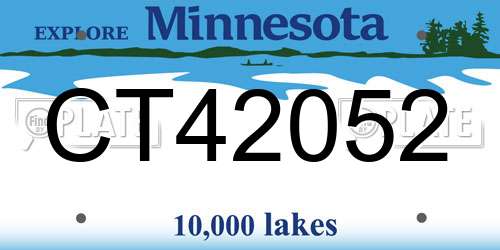 CT42052 Minnesota License Plate
