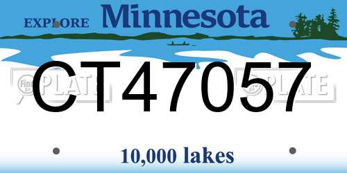 CT47057 Minnesota License Plate