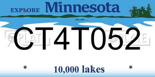 CT4T052 Minnesota License Plate
