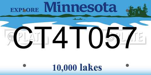 CT4T057 Minnesota License Plate