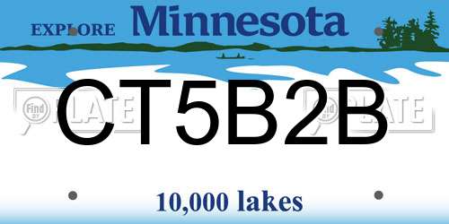 CT5B2B Minnesota License Plate