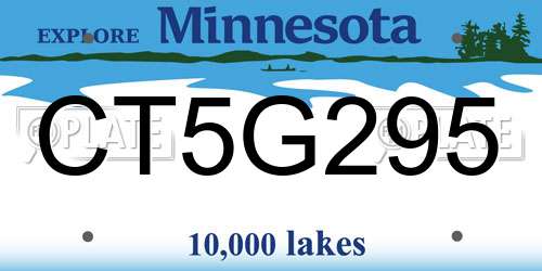 CT5G295 Minnesota License Plate