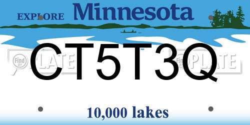 CT5T3Q Minnesota License Plate