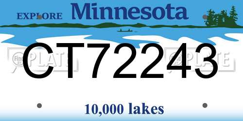 CT72243 Minnesota License Plate