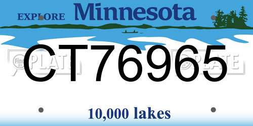 CT76965 Minnesota License Plate
