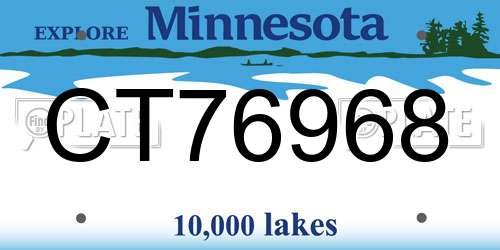 CT76968 Minnesota License Plate