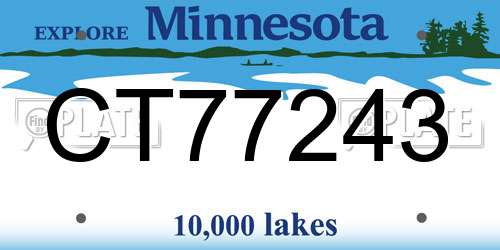CT77243 Minnesota License Plate