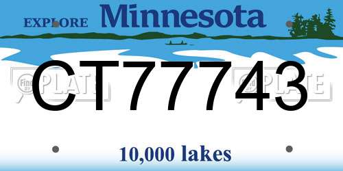 CT77743 Minnesota License Plate