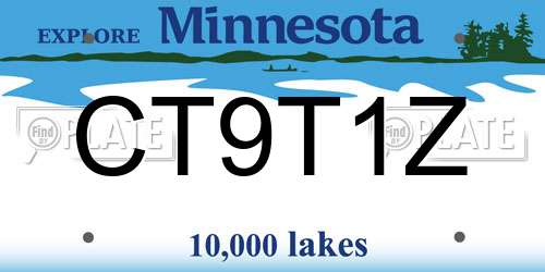 CT9T1Z Minnesota License Plate