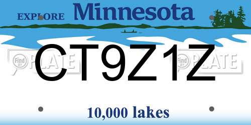 CT9Z1Z Minnesota License Plate