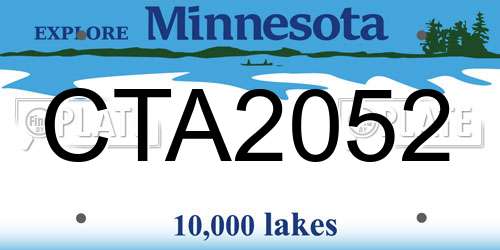 CTA2052 Minnesota License Plate