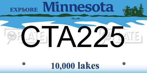 CTA225 Minnesota License Plate