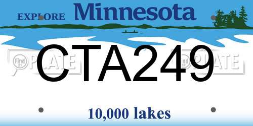 CTA249 Minnesota License Plate