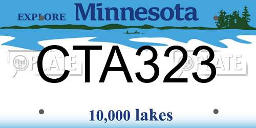 CTA323 Minnesota License Plate