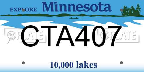CTA407 Minnesota License Plate
