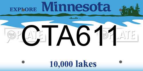 CTA611 Minnesota License Plate