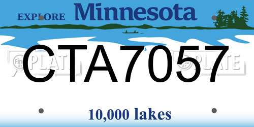 CTA7057 Minnesota License Plate