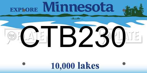 CTB230 Minnesota License Plate