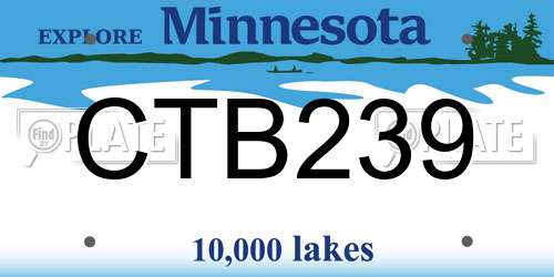 CTB239 Minnesota License Plate