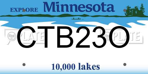 CTB23O Minnesota License Plate