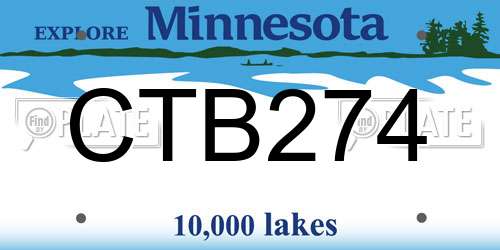 CTB274 Minnesota License Plate