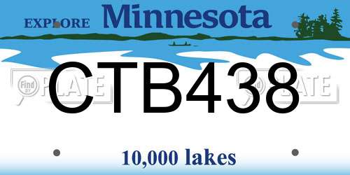 CTB438 Minnesota License Plate